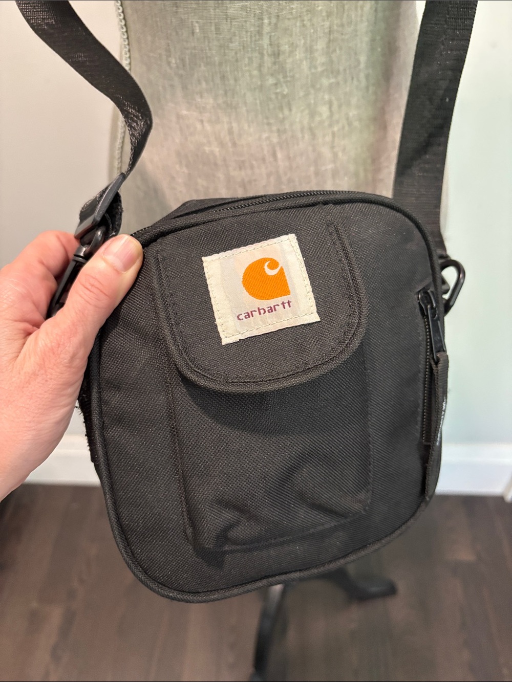 Carhartt Black Crossbody Belt Bag Adjustable Shoulder Utility Pack - Picture 6 of 15